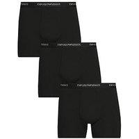 Emporio Armani Bodywear Core Logoband 3 Pack Boxer Shorts - Black