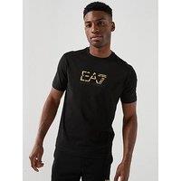 Ea7 Emporio Armani Train Premium Gold Logo T-Shirt - Black