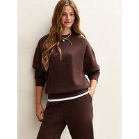 New Look Relaxed Fit Crew Neck Sweatshirt - Brown