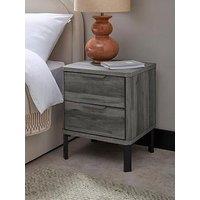 Very Home Harlem 2 Drawer Bedside Chest - Black Oak - Fsc Certified