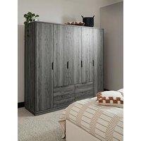 The Very Collection Harlem 5 Door Wardrobe - Black Oak - Fsc Certified