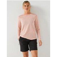 Craghoppers Womens Nosilife Akona Striped Long Sleeve T-Shirt - Pink