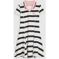 River Island Older Girls Stripe Polo Dress - Black