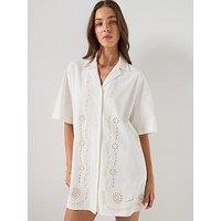 Tommy Jeans Linen Broderie Shirt Dress