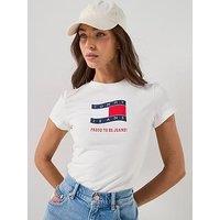 Tommy Jeans Slim Fit Flag T-Shirt - White