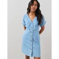 The Very Collection Denim Mini Smock Dress - Mid Wash