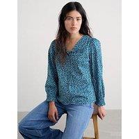 Seasalt Cornwall Ysella Floral Print Top - Blue