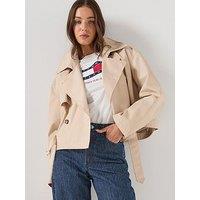 Tommy Jeans Short Trench Coat - White