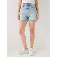 Tommy Jeans Straight Leg Mom Shorts - Light Denim - Blue