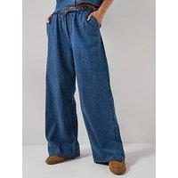 Tommy Jeans Chambray Denim Loose Drawstring Trousers - Blue