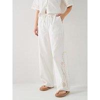 Tommy Jeans Broderie Linen Pants - Ivory