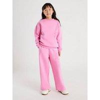 River Island Older Girls Branded Script Sweatshirt And Joggers Set - Pink