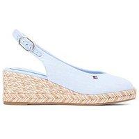Tommy Hilfiger Mid Wedge Slingback Hemp Espadrilles - Blue