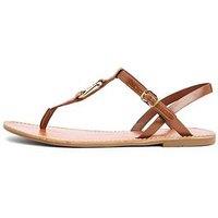 Tommy Hilfiger Leather Thong Sandal - Brown