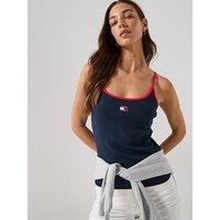 Tommy Jeans Slim Strap Badge Top - Navy