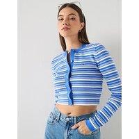 Tommy Jeans Crew Neck Stripe Hoodie - Blue