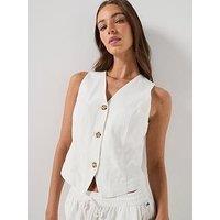 Tommy Jeans Linen Waistcoat - White
