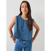 Tommy Jeans Chambray Blouse - Blue