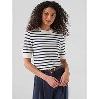Tommy Hilfiger Short Sleeve Stripe Jumper - White