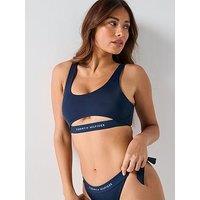 Tommy Hilfiger Logo Cut Out Bralette Bikini Top - Navy