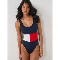 Tommy Hilfiger Scoop One Piece Swimsuit - Navy