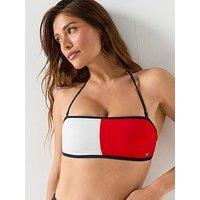 Tommy Hilfiger Colour-Blocked Halterneck Bandeau Bikini Top - Navy