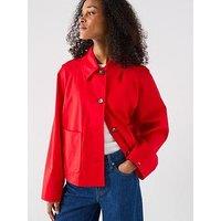 Tommy Hilfiger Relaxed Fit Water Repellent Short Jacket - Red