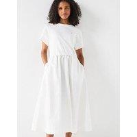 Tommy Hilfiger Midi Short Sleeve Dress - White
