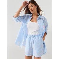 Tommy Hilfiger Seersucker Striped Co Ord Shorts - Blue