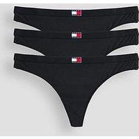 Tommy Hilfiger 3 Pack Thongs - Black