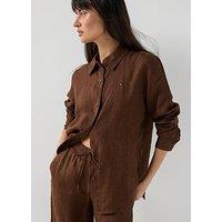 Tommy Hilfiger Ess Linen Relaxed Shirt - Brown