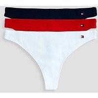 Tommy Hilfiger 3 Pack Dipped Thong - Red/White/Black