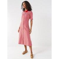 Tommy Hilfiger Midi Short Sleeve Dress - Red Stripe