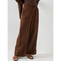 Tommy Hilfiger Ess Linen Pull On Pants - Brown