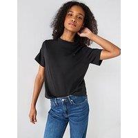 Tommy Hilfiger Boxy Interlock Crew Neck T-Shirt - Black