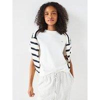 Tommy Hilfiger Boxy Interlock Crew Neck T-Shirt - White