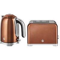 Swan Solace 2 Slice Toaster Twin Pack - Copper