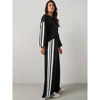 The Very Collection Side Stripe Wide Leg Trouser Co-Ord - Black