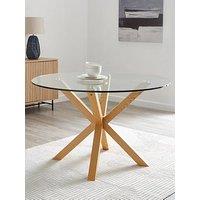The Very Collection Rigby 120Cm Wood And Glass Top Dining Table - Fsc Certified