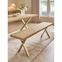 The Very Collection Kaia Chevron Bench With Brass Legs