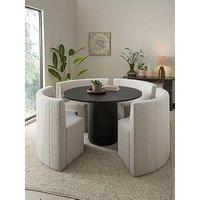 The Very Collection Carina Round Dining Table With 4 Boucle Chairs