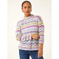 Roman Petite Stripe Knit Jumper - Purple