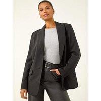 Roman Revere Collared Diamonte Jacket - Black