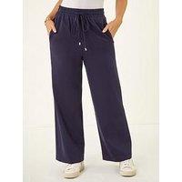 Roman Petite Drawstring Ponte Trouser - Navy