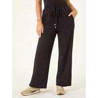 Roman Petite Drawstring Ponte Trouser - Black