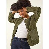 Roman Fleece Pocket Front Jacket - Khaki