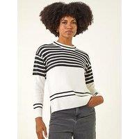 Roman Soft Stripe Knit Jumper - Ivory