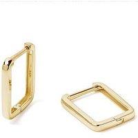 The Love Collection 9Ct Gold Rectangular Huggie Hoop Earrings