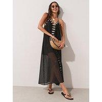 The Very Collection Mesh Midaxi Dress - Black