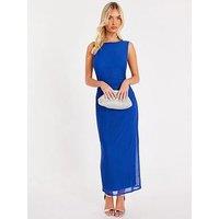 Quiz Cowl Back Midaxi Dress - Royal Blue